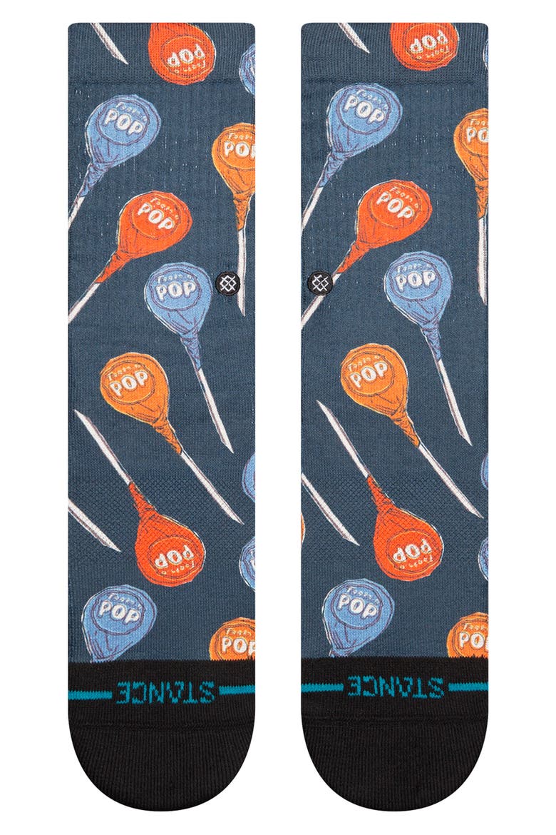 Tootsie Pop Crew Socks, Alternate, color, BLACK/ BLUE