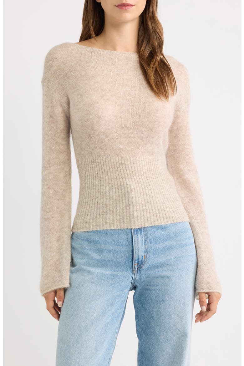 Soren Sheer Alpaca Blend Sweater, Main, color, BARLEY