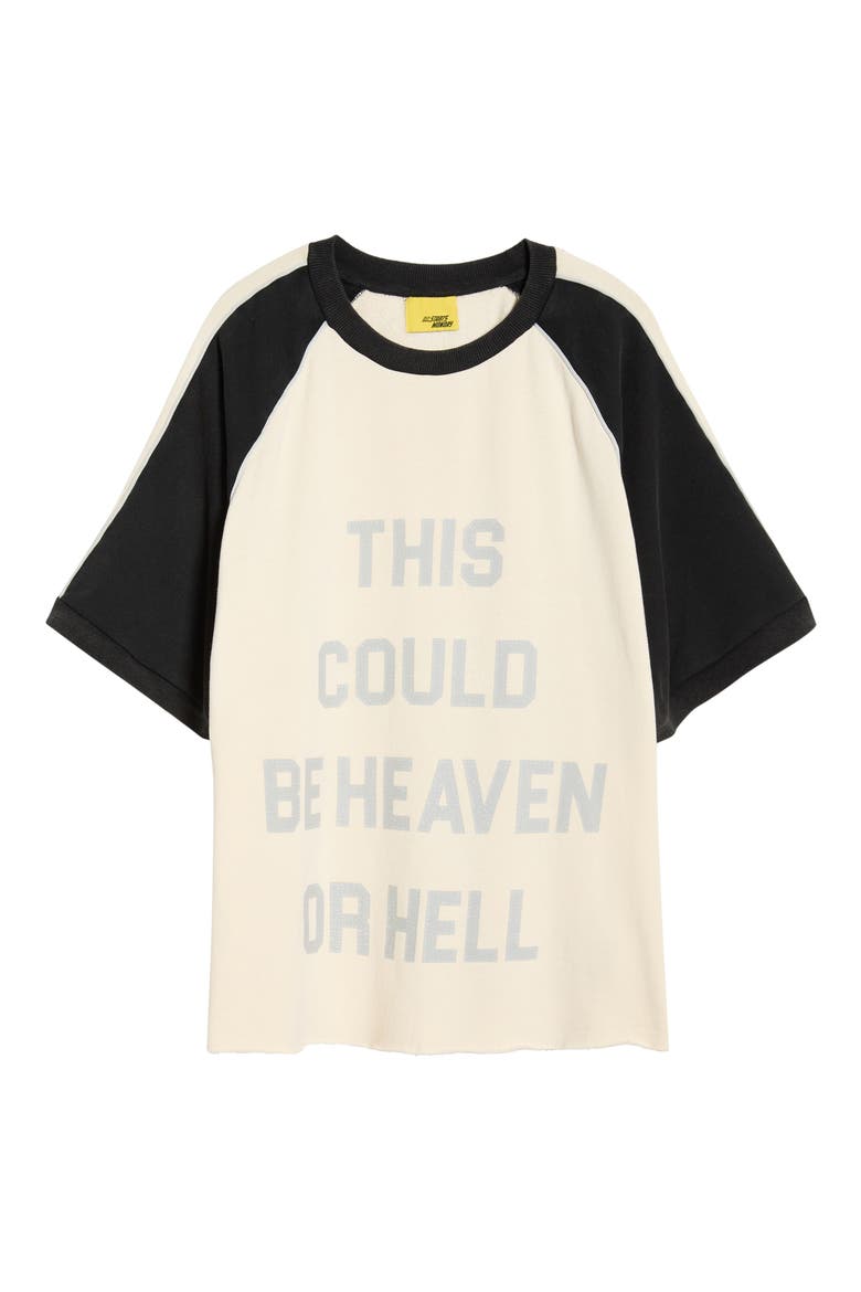 Heaven or Hell Raglan T-Shirt, Alternate, color, CREAM/ VINTAGE BLACK