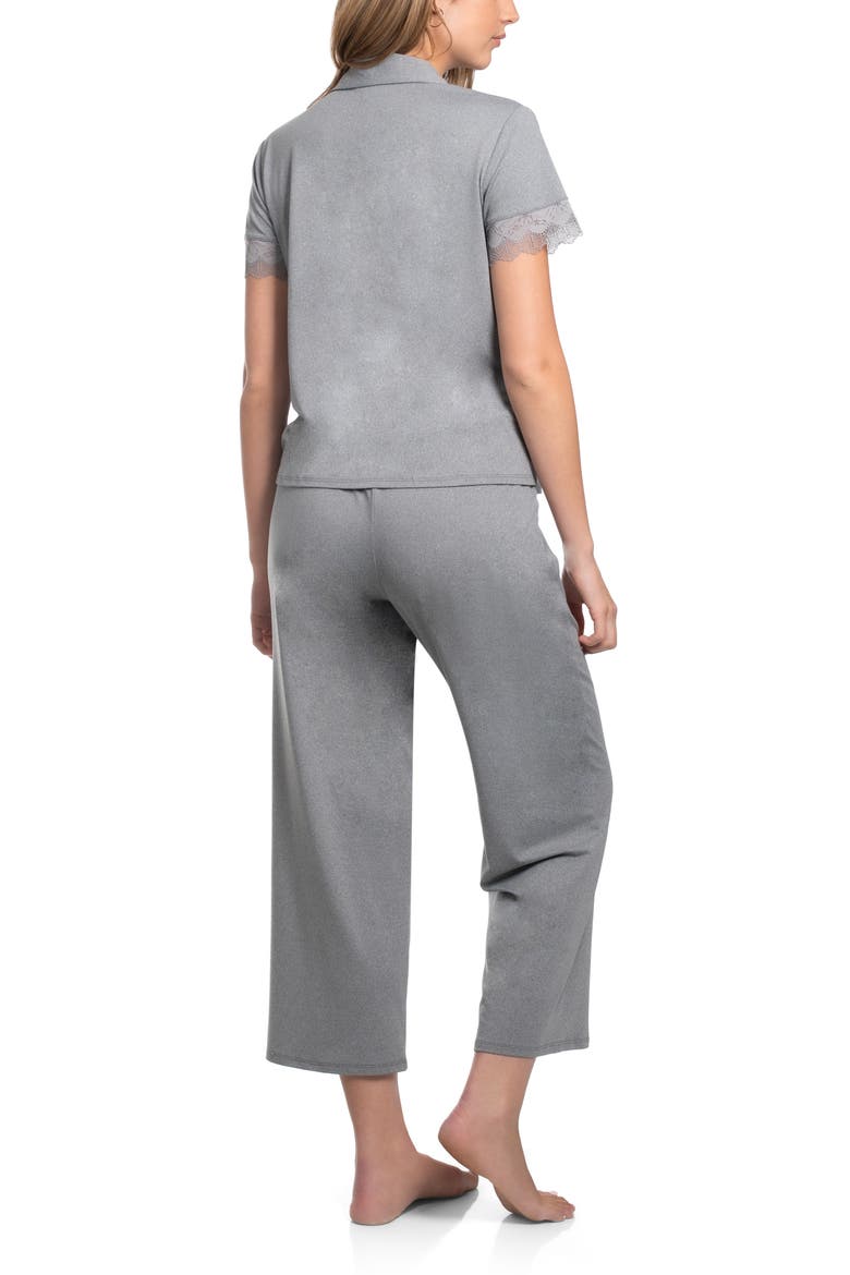 Sevilla Short Sleeve Pajama Set, Alternate, color, HEATHER GRAY