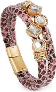 SAACHI Crystal Faux Leather Bracelet