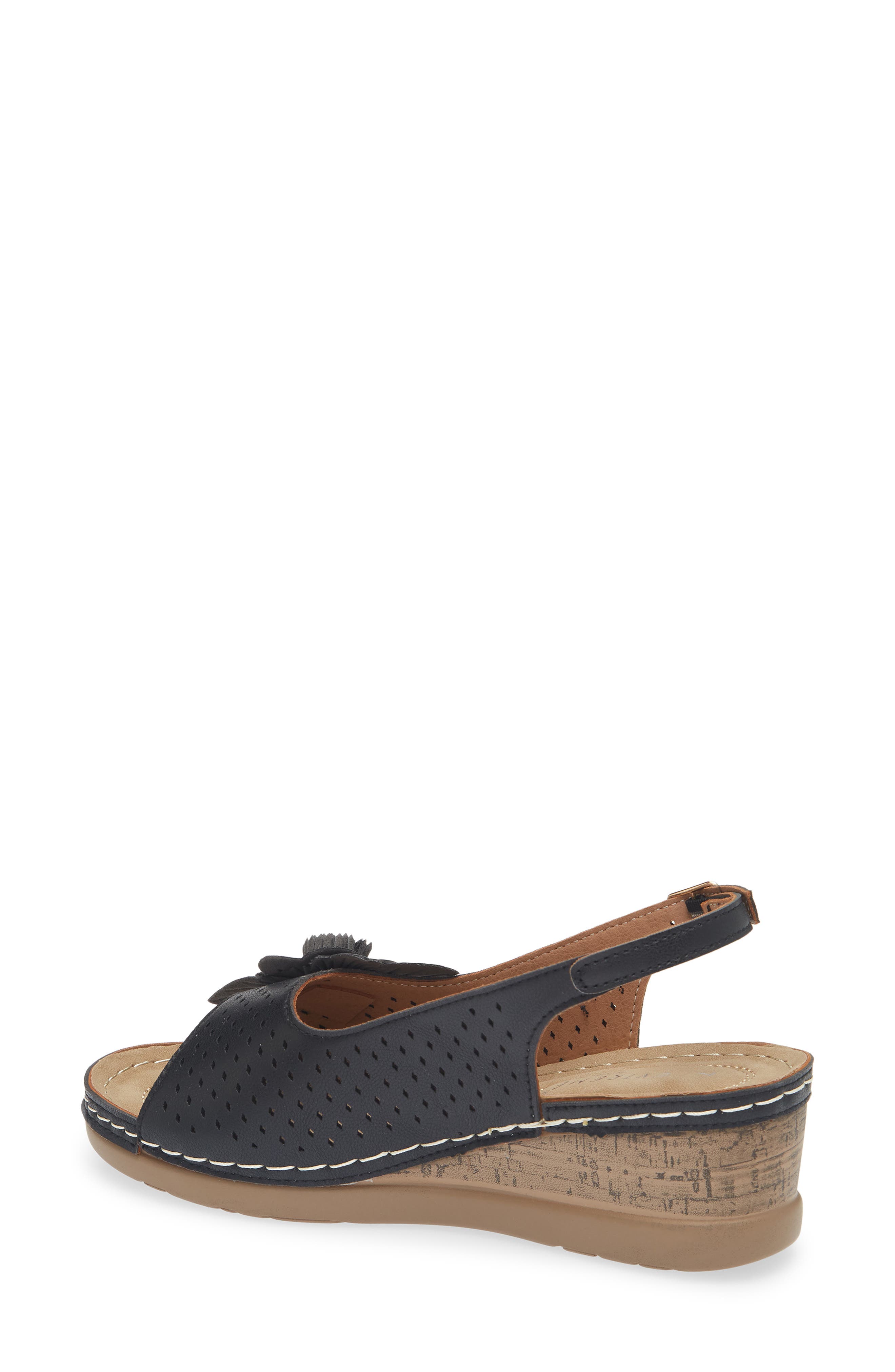 EXTREME BY EDDIE MARC Bethea Floral Appliqué Slingback Sandal, Alternate, color, Black