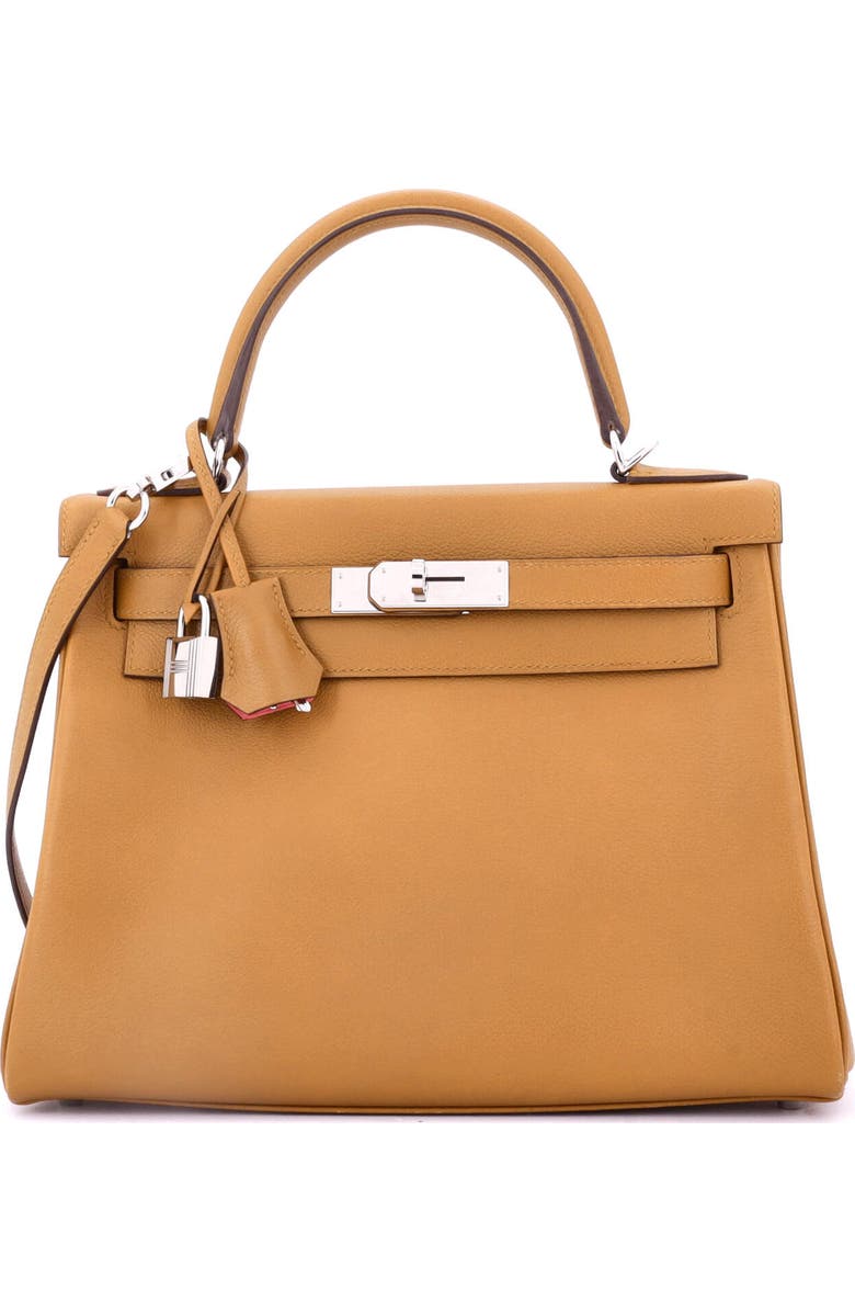 Pre-Owned Hermes Kelly Handbag Verso Evercolor with Palladium Hardware 28, Main, color,