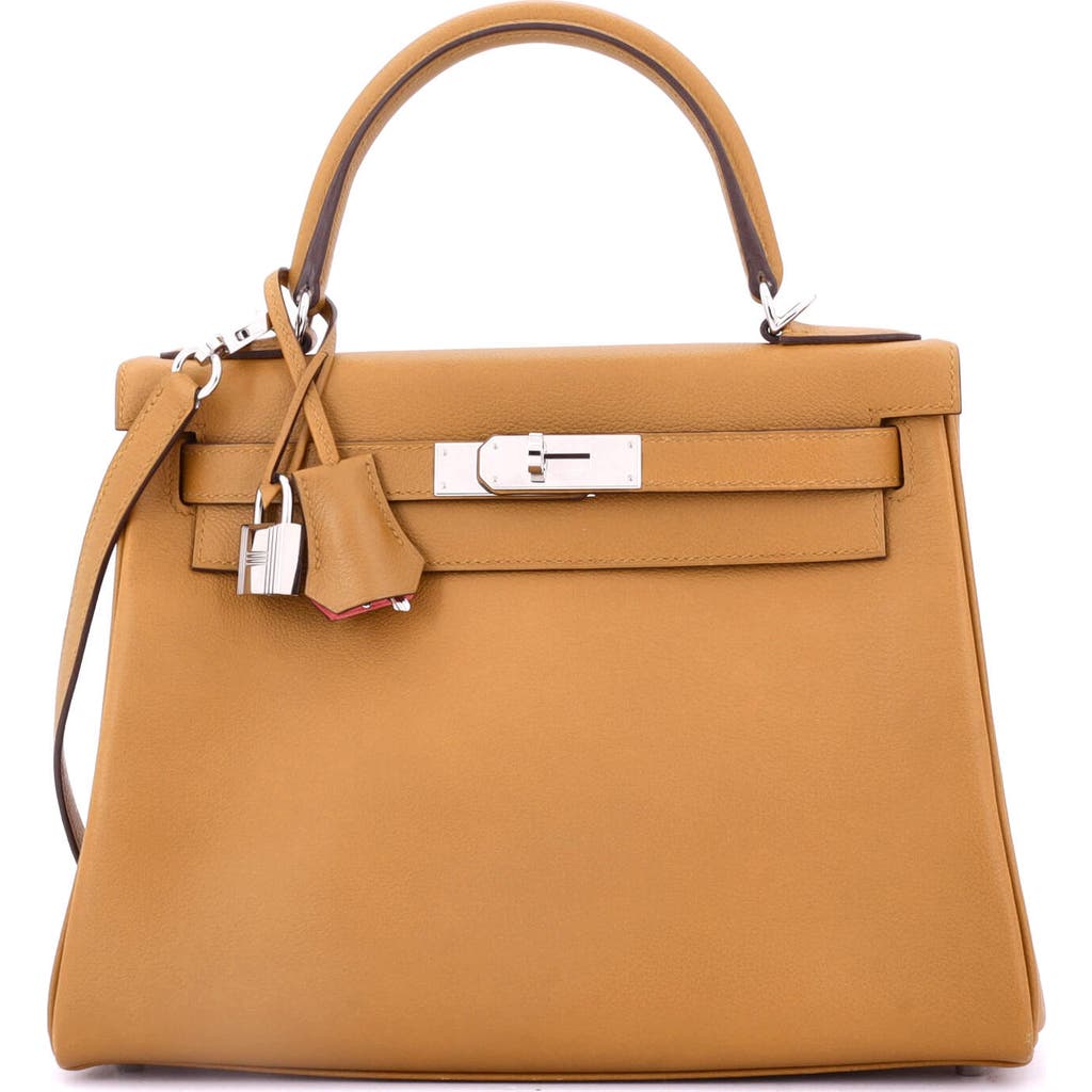 Pre-owned Hermes Hermes Kelly Handbag Verso Evercolor With Palladium Hardware 28
