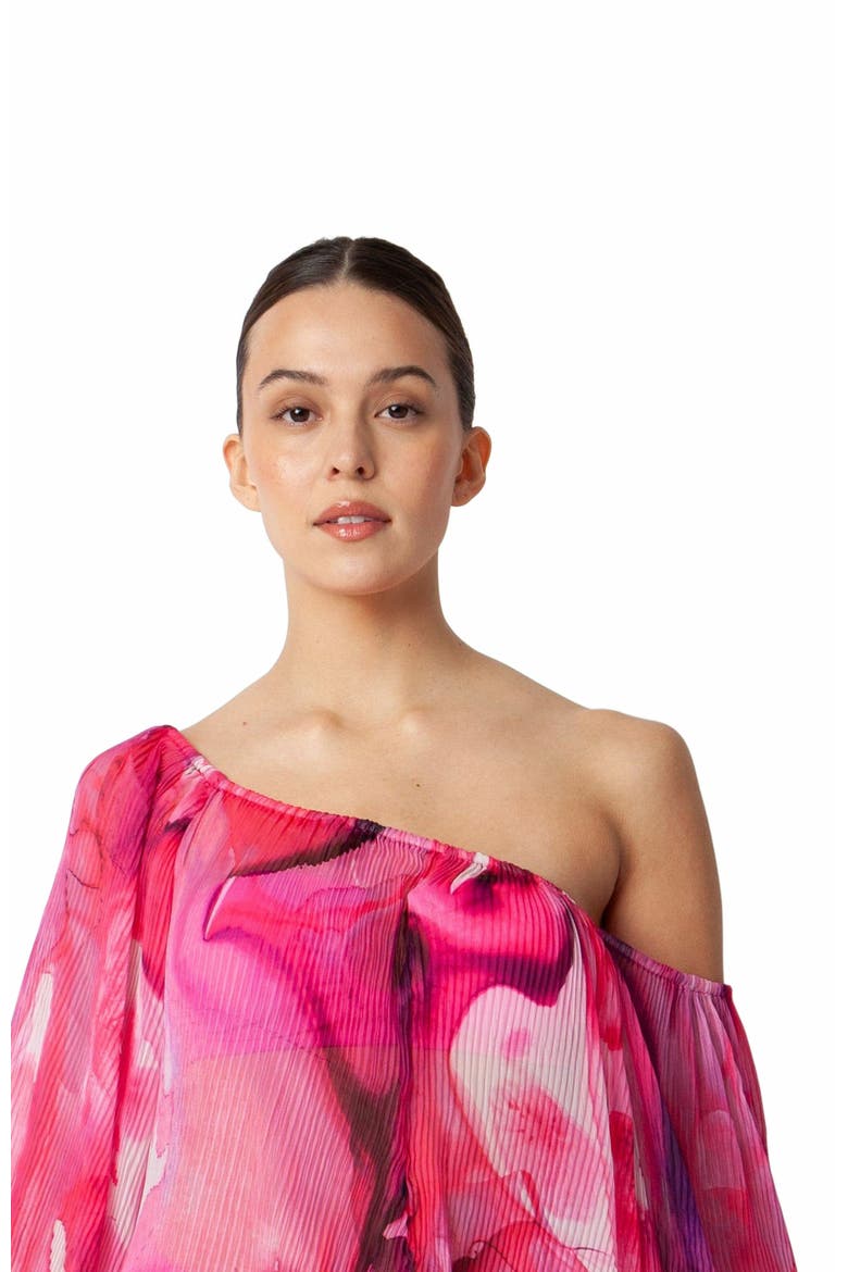 Malia Pleated Cover-up Dress, Alternate, color, Fuchsia Ink