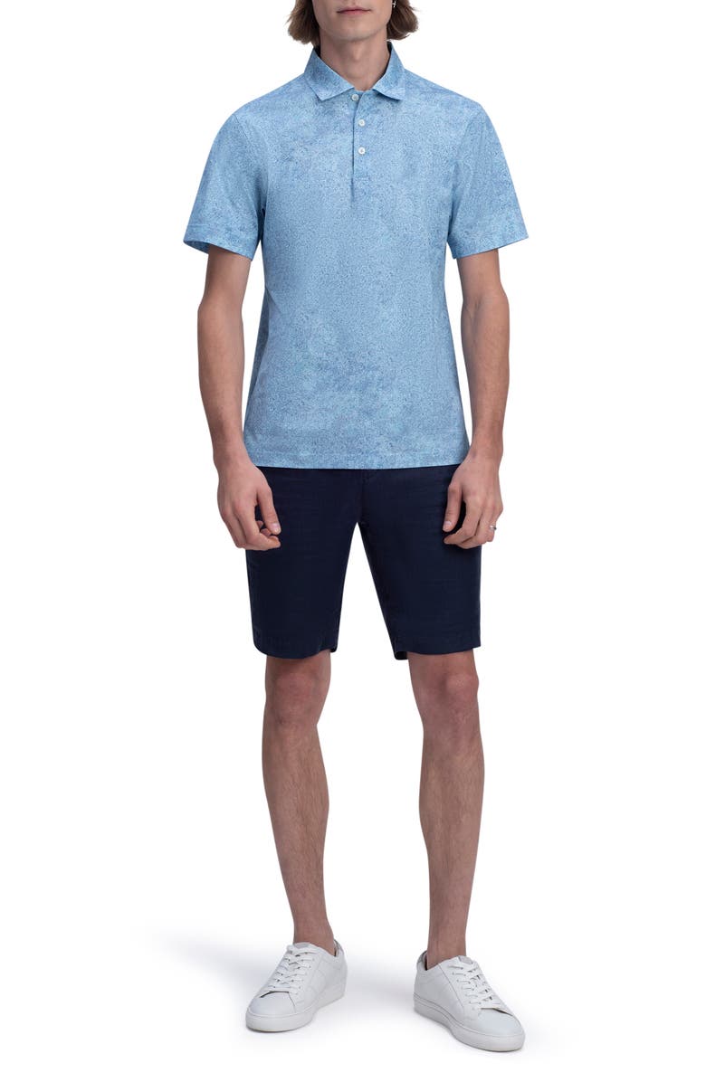 Bugatchi OoohCotton<sup>®</sup> Abstract Print Stretch Cotton Polo, Alternate, color, Aqua