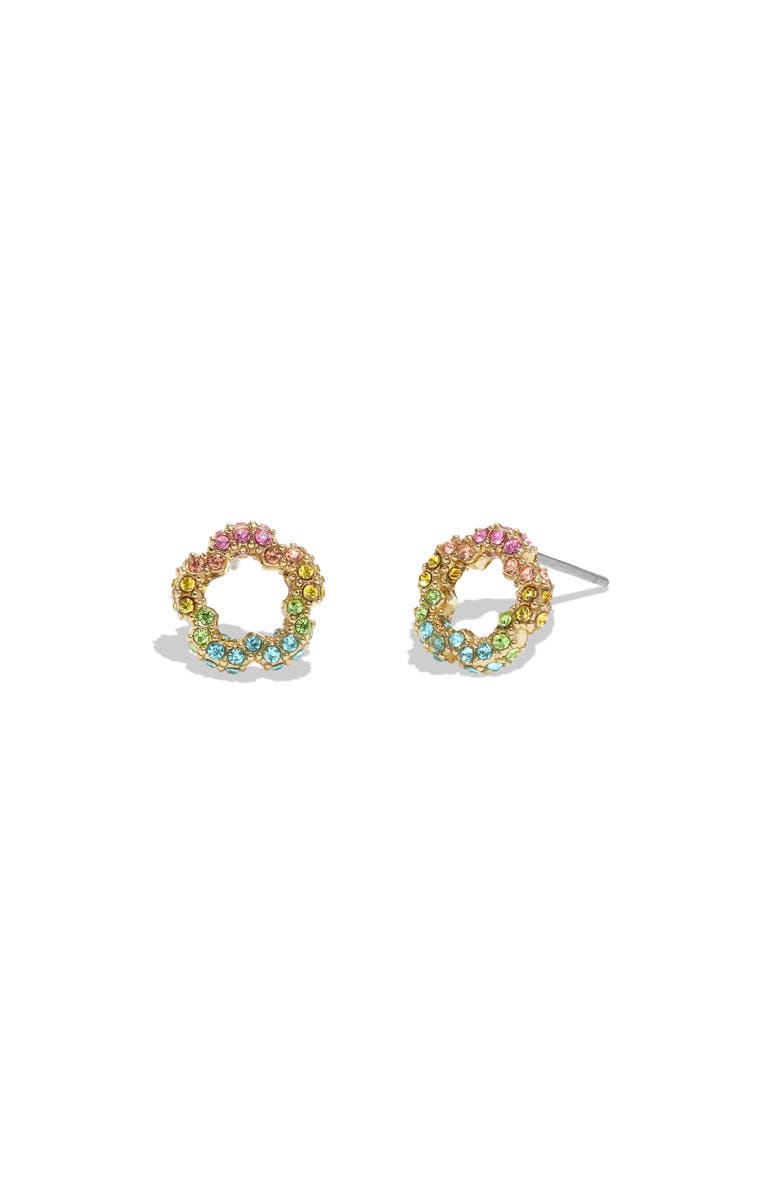 COACH Tea Rose Pavé Stud Earrings, Main, color, 