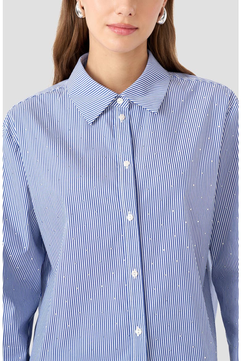 Boxy Stripe Button-Up Shirt, Alternate, color, BLUE STRIPE