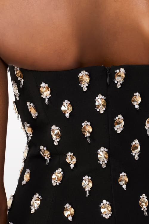 Jenny Packham Snowdrop Embellished Strapless Maxi Dress In Black