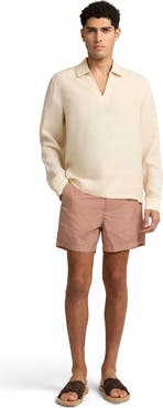 Onia Linen Long Sleeve Popover Shirt