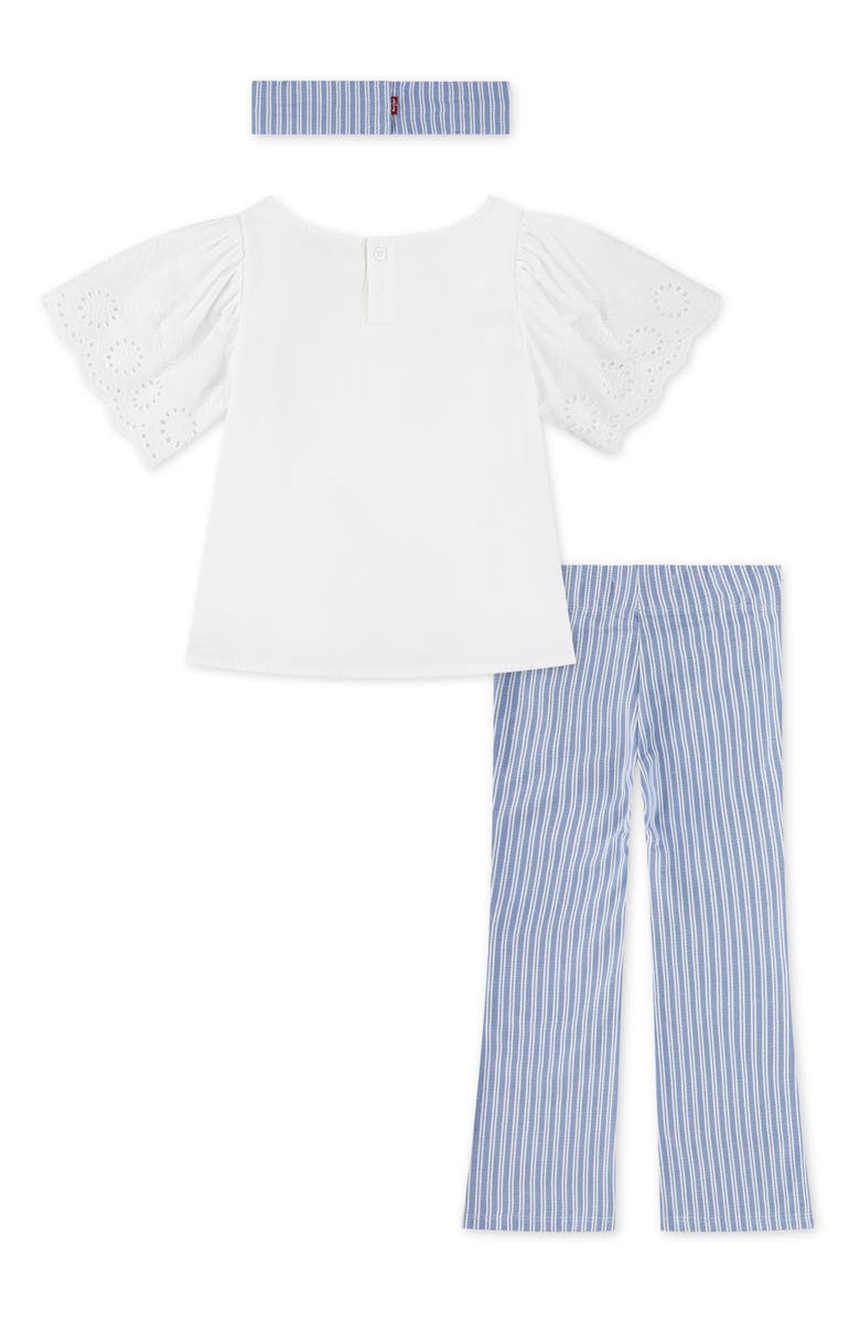 Levi's<sup>®</sup> Flutter Sleeve Top, Leggings & Headband Set, Alternate, color,