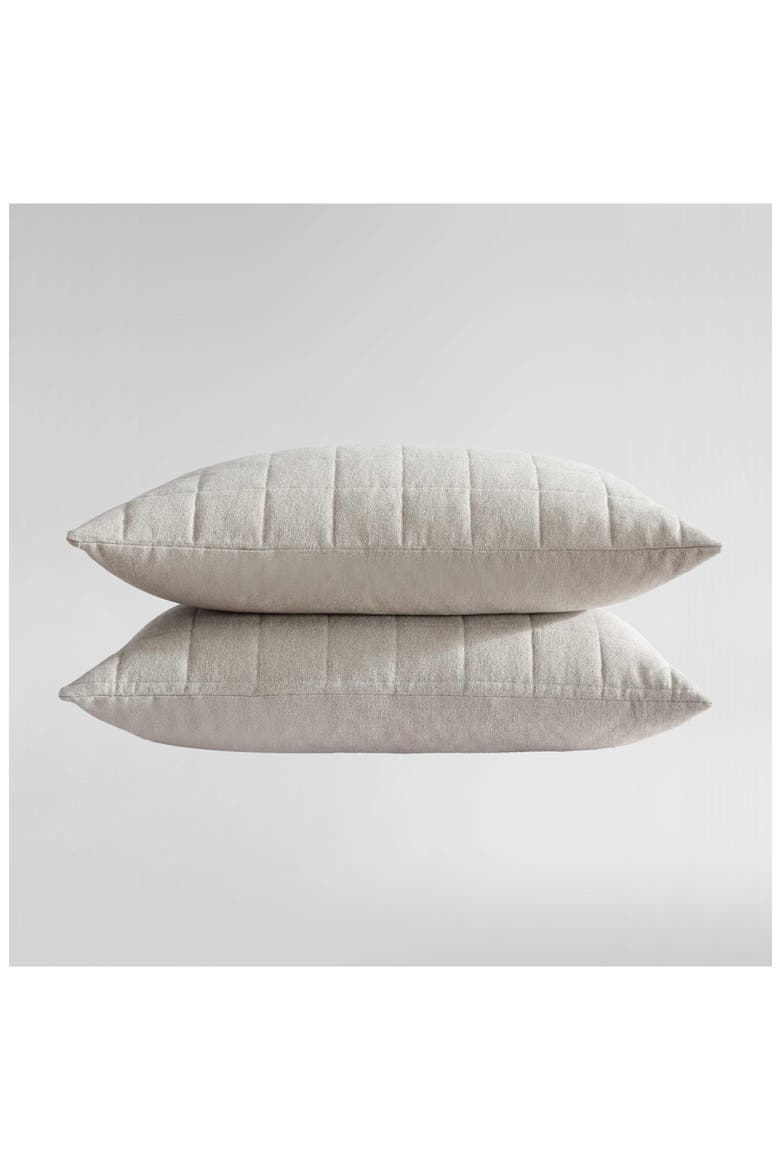 Mélange Flannel Set of 2 Pillow Shams, Alternate, color, NATURAL