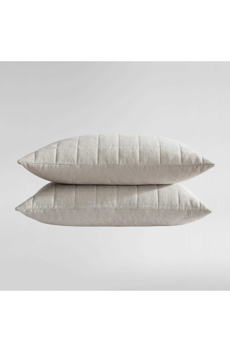 Calvin Klein Home Mélange Flannel Set of 2 Pillow Shams, Alternate, color, Natural