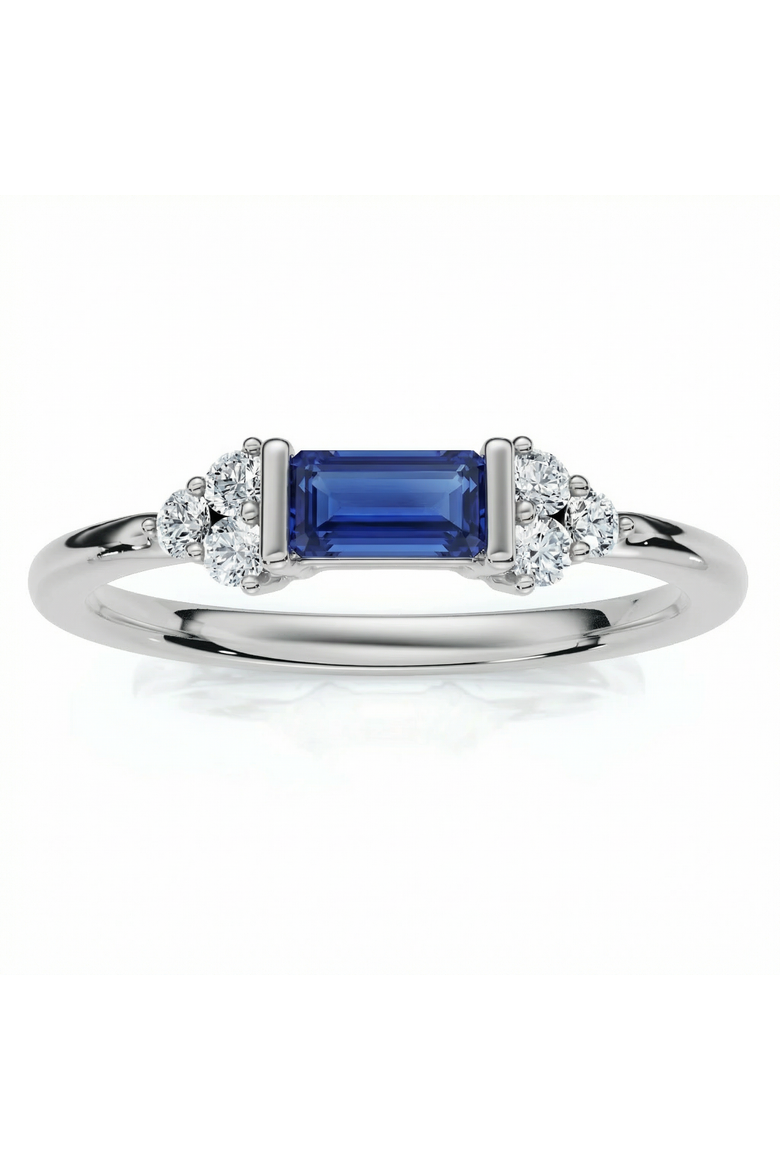 1/3Ct Thin Sapphire Diamond Stackable Wedding Ring 14k Gold Lab Grown, Main, color, 14k White Gold