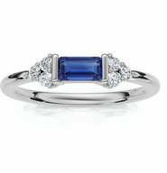 Bliss Diamond 1/3Ct Thin Sapphire Diamond Stackable Wedding Ring 14k Gold Lab Grown