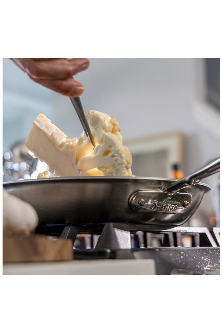 D5 Brushed Pro Nonstick 8-inch Fry Pan, Alternate, color, SILVER