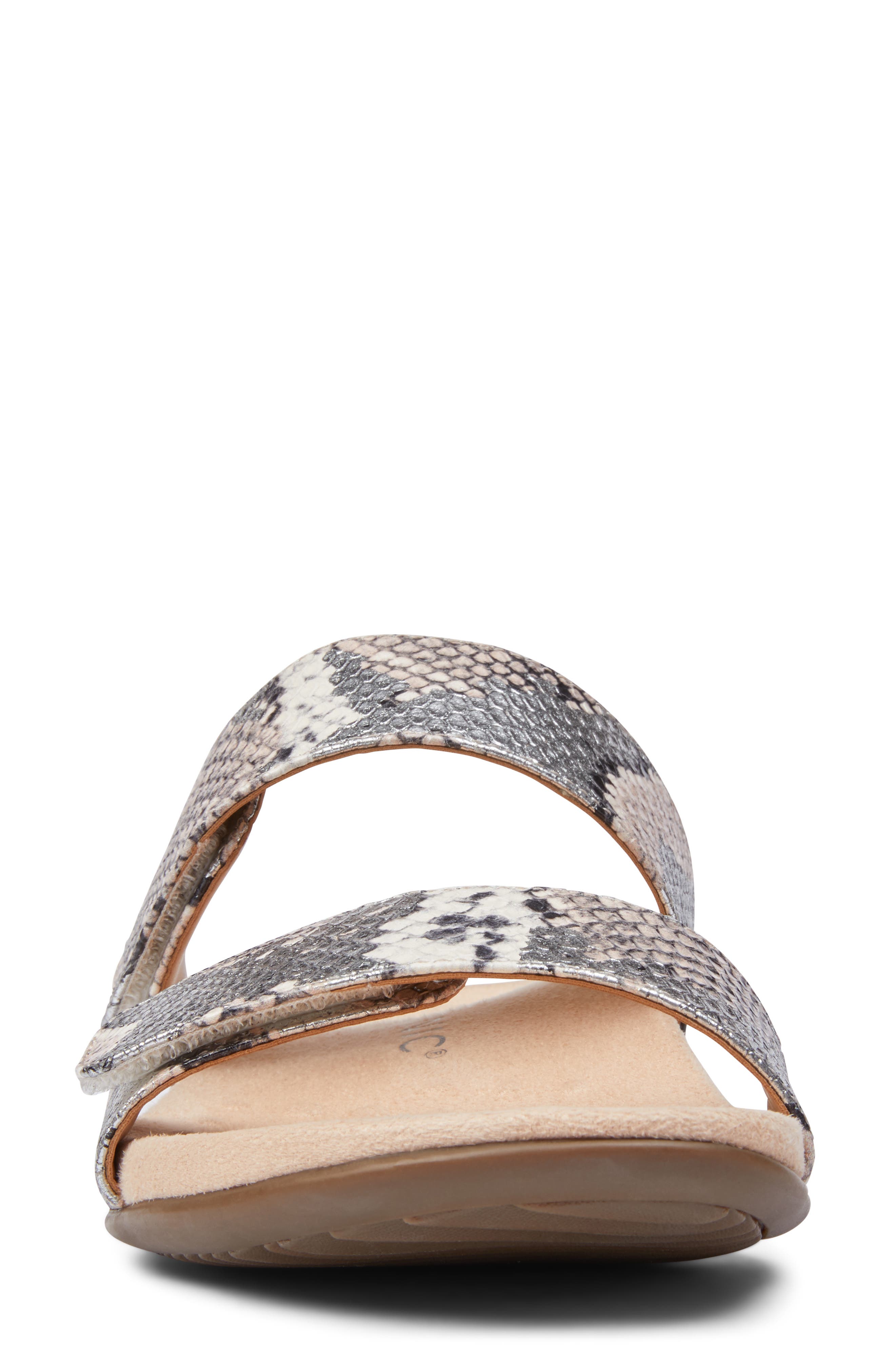 Randi Slide Sandal, Alternate, color, SILVER LEATHER