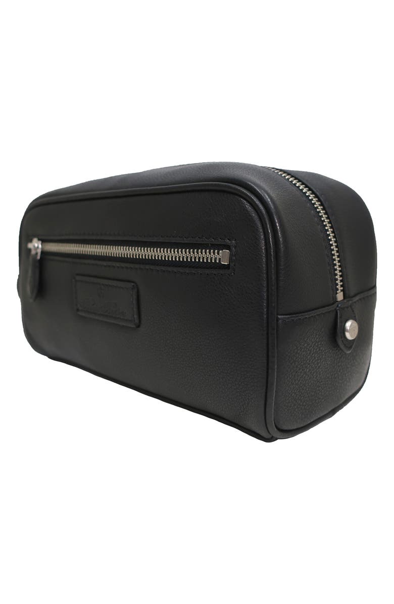 Brooks Brothers Grained Leather Dopp Kit, Alternate, color, Black