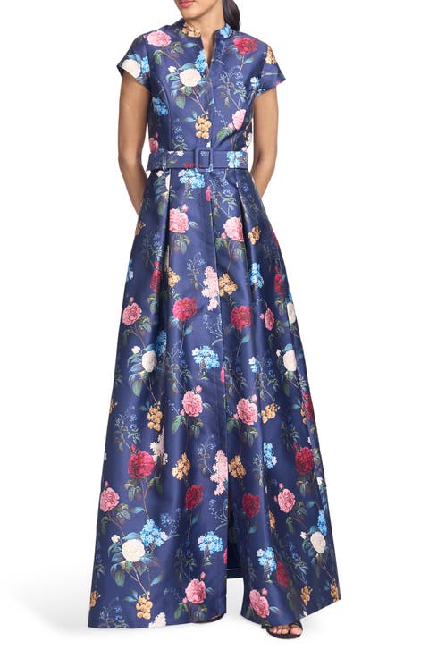 Marta Floral Belted Gown