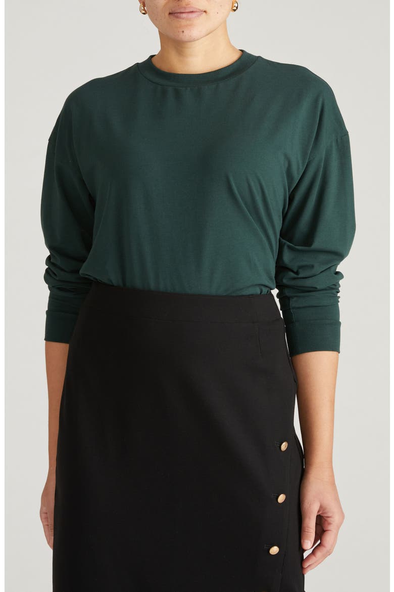Drop Shoulder Top, Main, color, FOREST GREEN