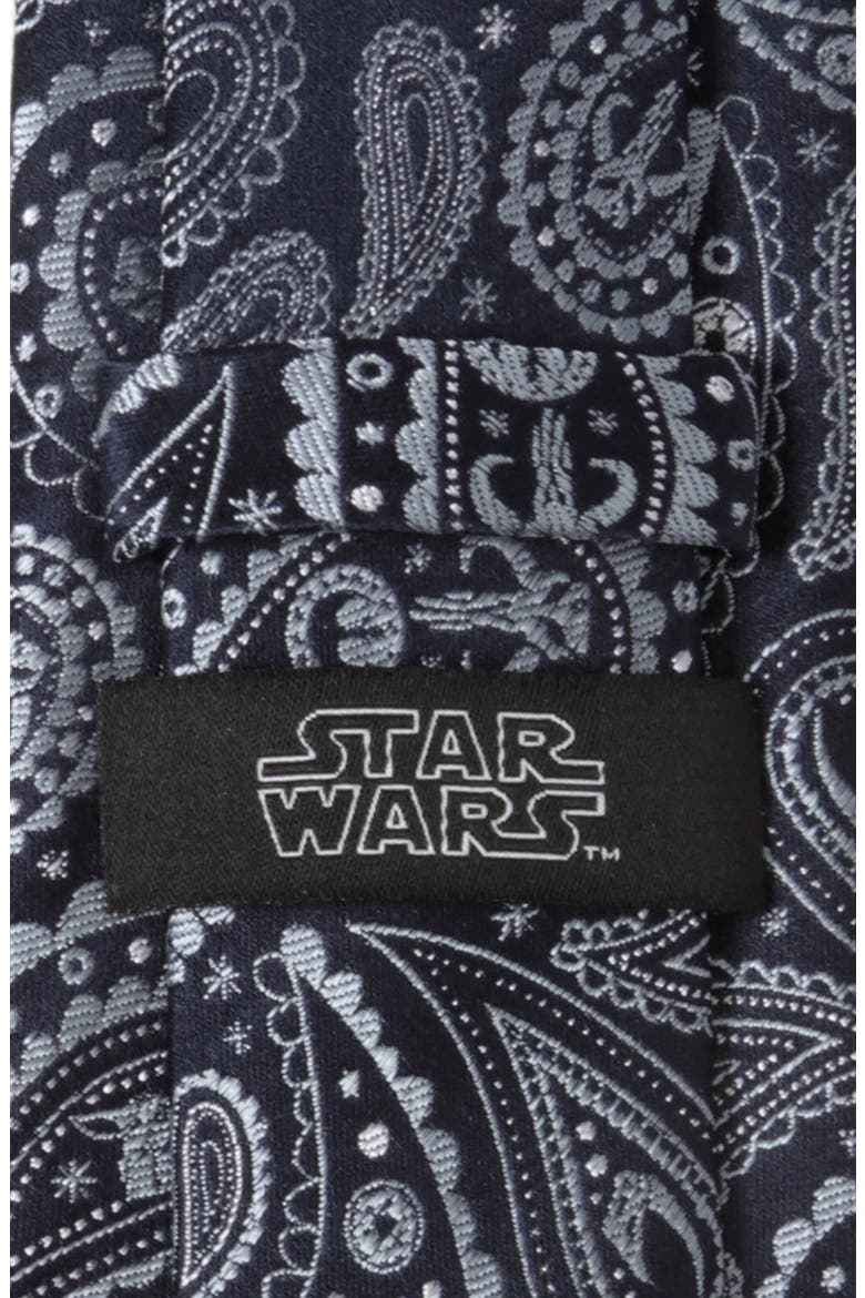 Star Wars™ Mandalorian Blue Paisley Silk Tie, Alternate, color, BLUE