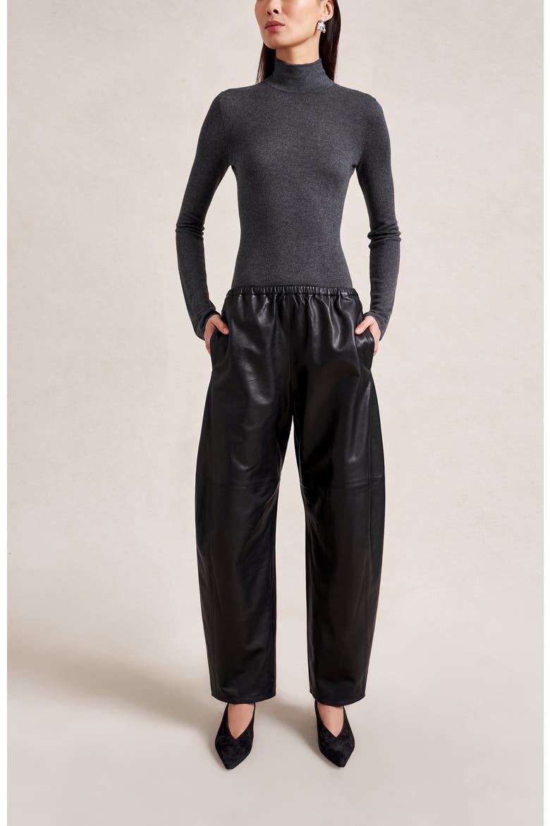 Leather Barrel Colby Pant, Alternate, color, Black
