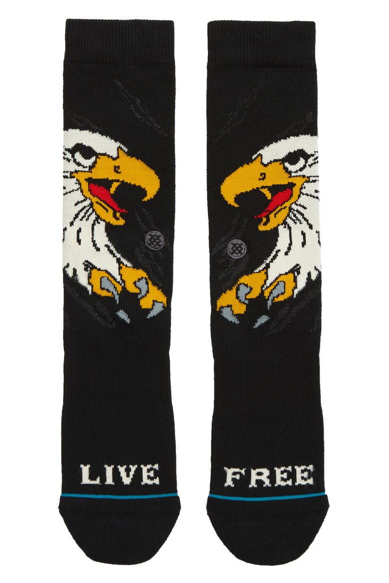 Live Free Socks, Main, color, BLACK