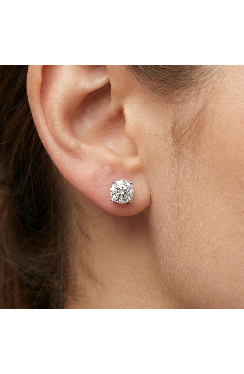 Bliss Diamond 2 Ct TW Round Lab Grown Diamond Studs 14K Gold With Screw Backs, Alternate, color, 14K White Gold