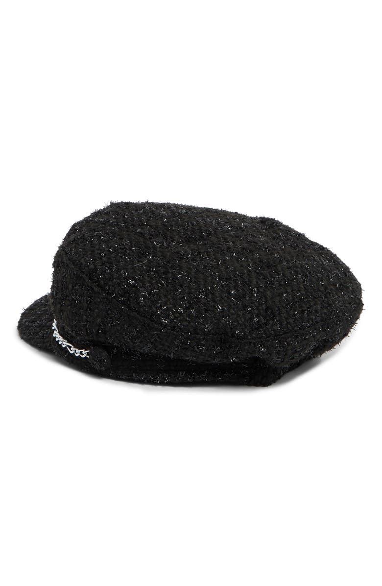 Vince Camuto Metallic Tweed Newsboy Hat, Alternate, color, 
