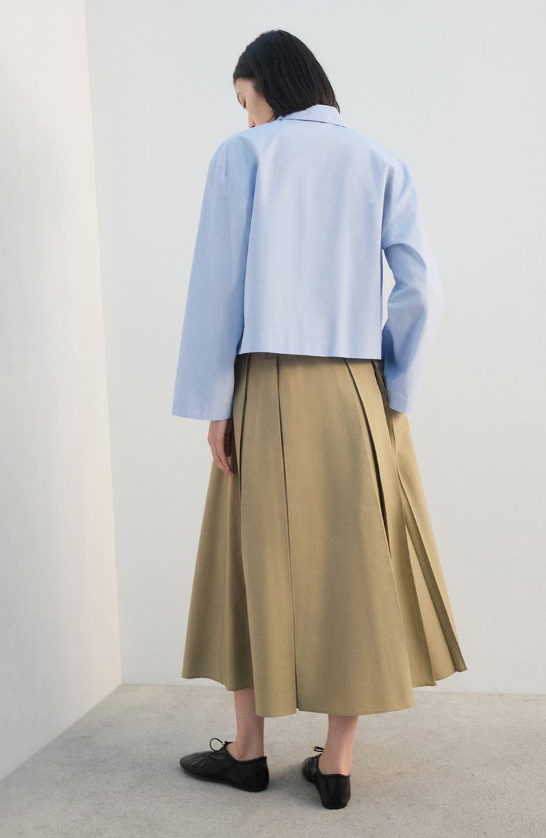 MANGO Belted Pleated A-Line Skirt, Alternate, color, Medium Brown