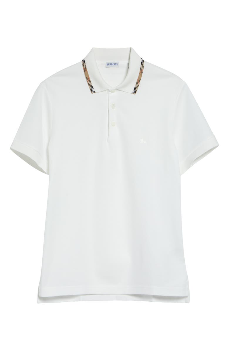 Burberry Eddie Cotton Piquè Polo, Main, color, Chalk