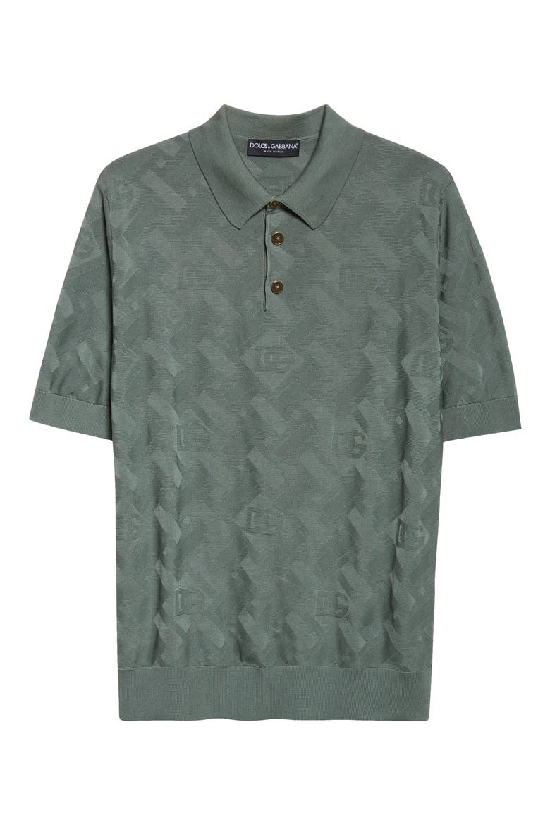 Jacquard Silk Polo, Alternate, color, GRIGIO ROCCIA