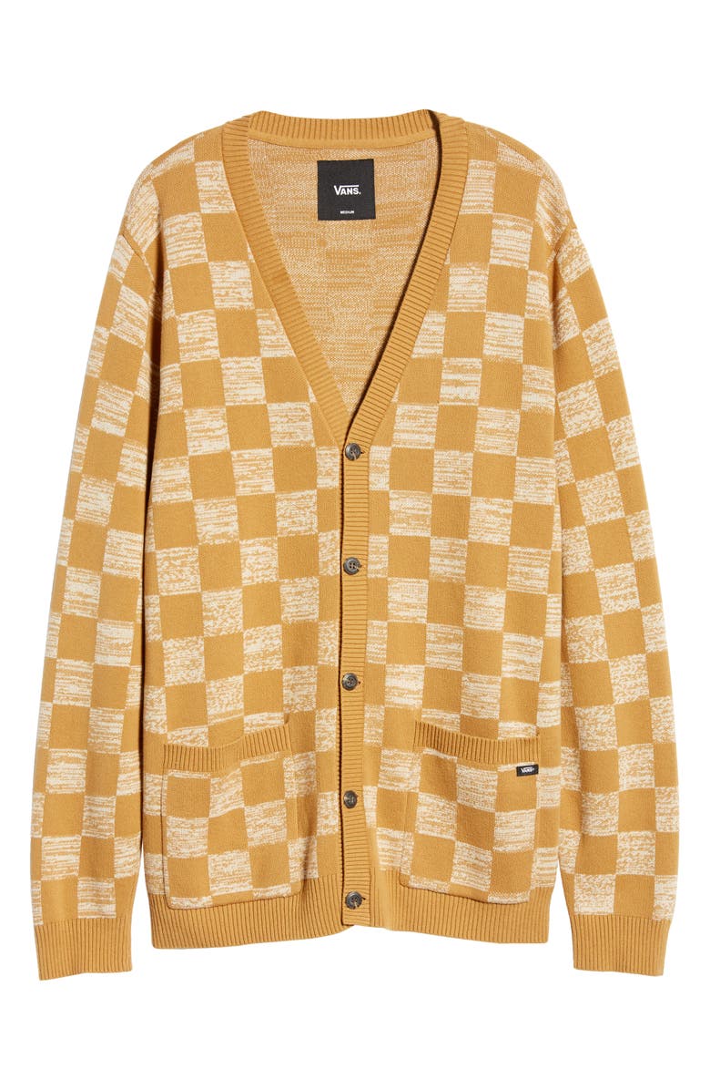 Vans Checkerboard Jacquard Cotton Cardigan, Alternate, color, 