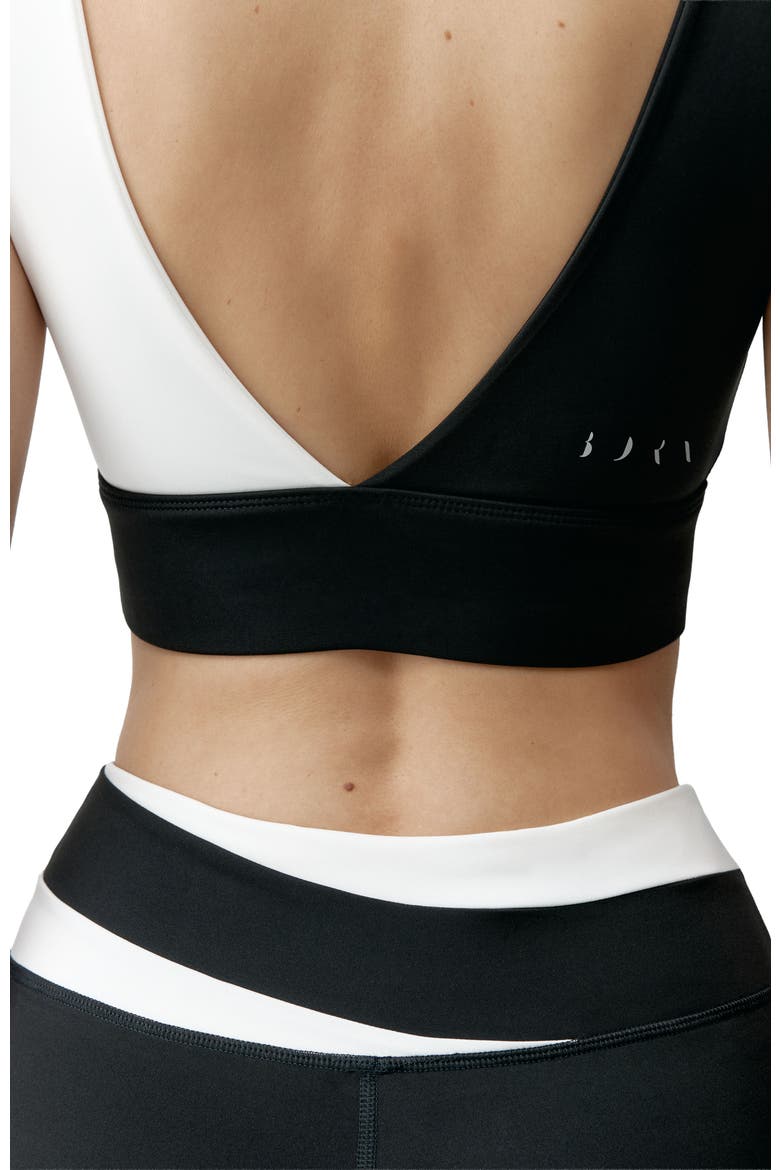 Kate Reversible Medium-Support Performance Sports Top, Alternate, color, Black-OffWhite