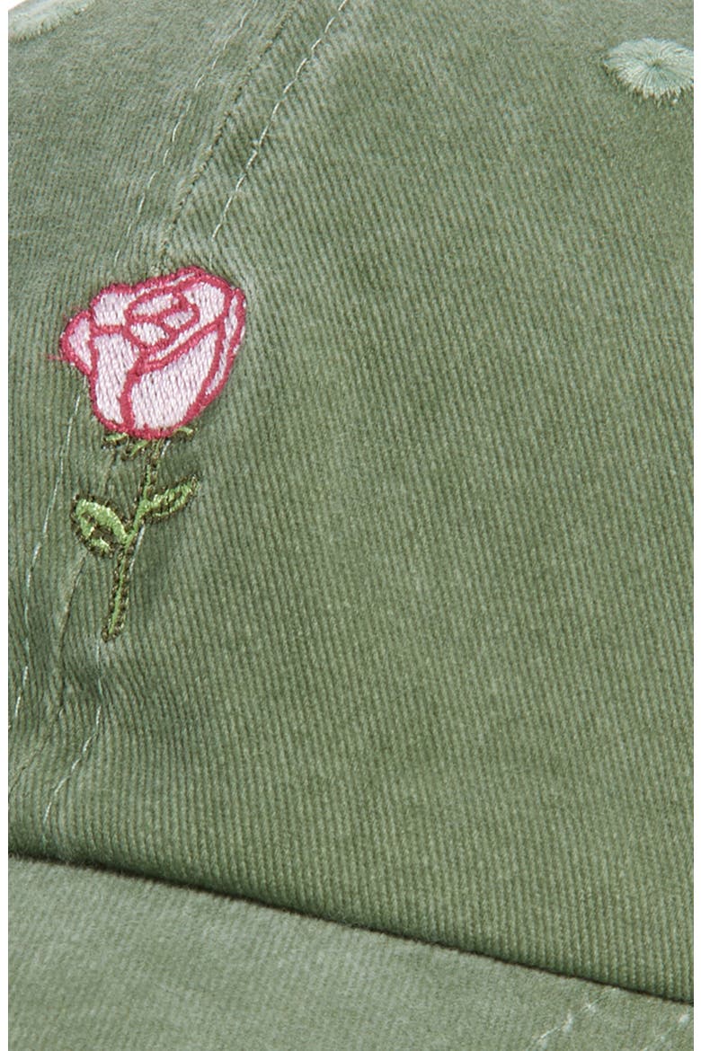 Embroidered Baseball Cap, Alternate, color, GREEN FLORAL GRAPHIC