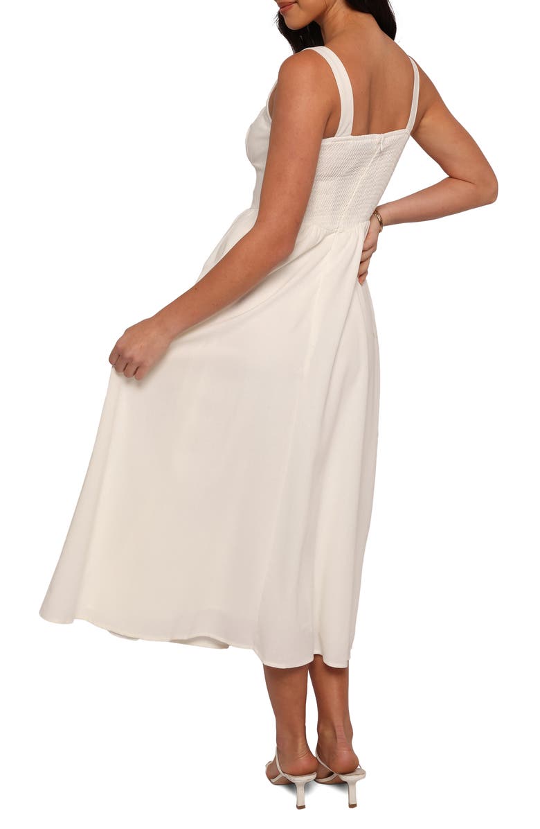 Petal & Pup Kinslee Corset Cotton Blend Midi Dress, Alternate, color, White