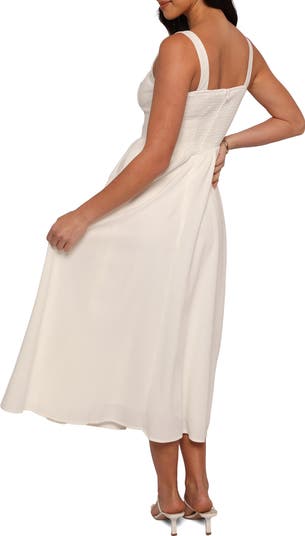 Kinslee Corset Cotton Blend Midi Dress