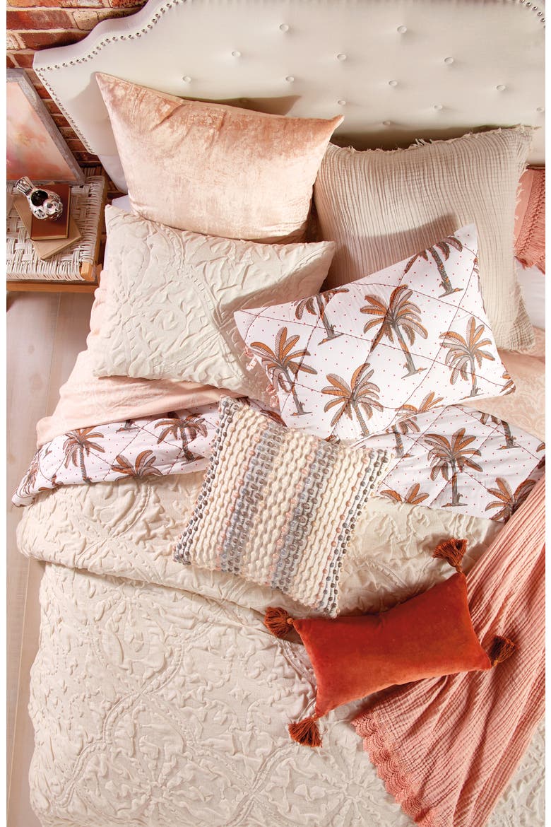 Velvet Tassel Accent Pillow, Alternate, color, RUST