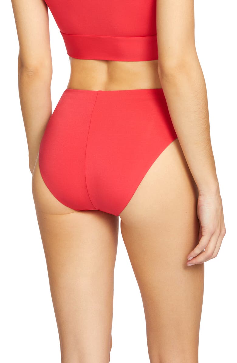 Robin Piccone Ava High Waist Bikini Bottoms, Alternate, color, Sandia