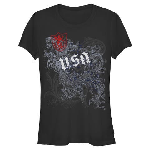 Juniors Lost Gods USA Goth Floral T Shirt