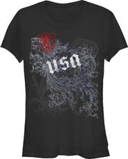 Lost Gods Juniors Lost Gods USA Goth Floral T Shirt