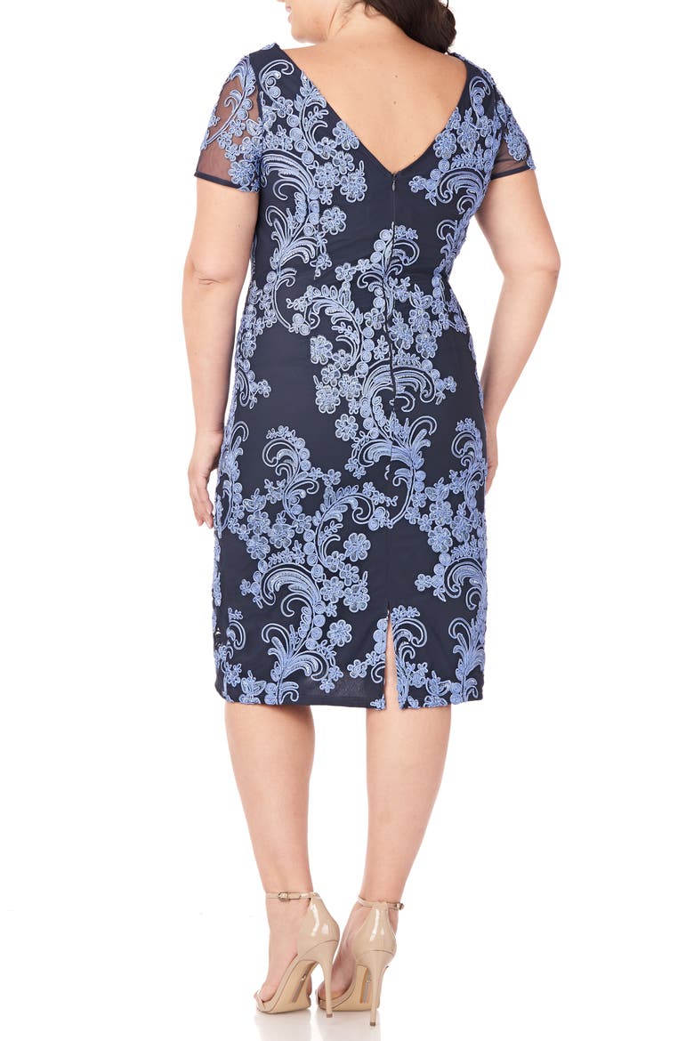 Soutache Cocktail Sheath Dress, Alternate, color, BLUE/ NAVY