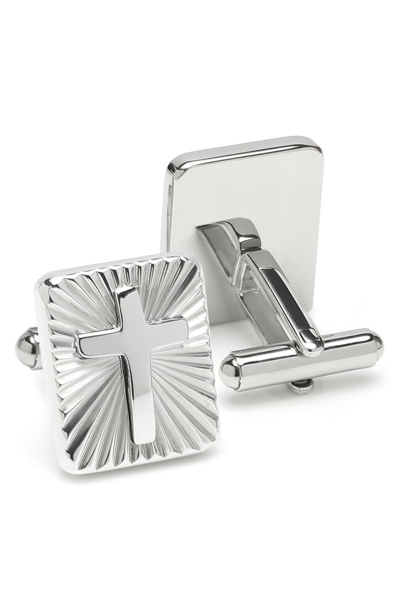 Cufflinks, Inc. Cross Engraved Cuff Links, Alternate, color,