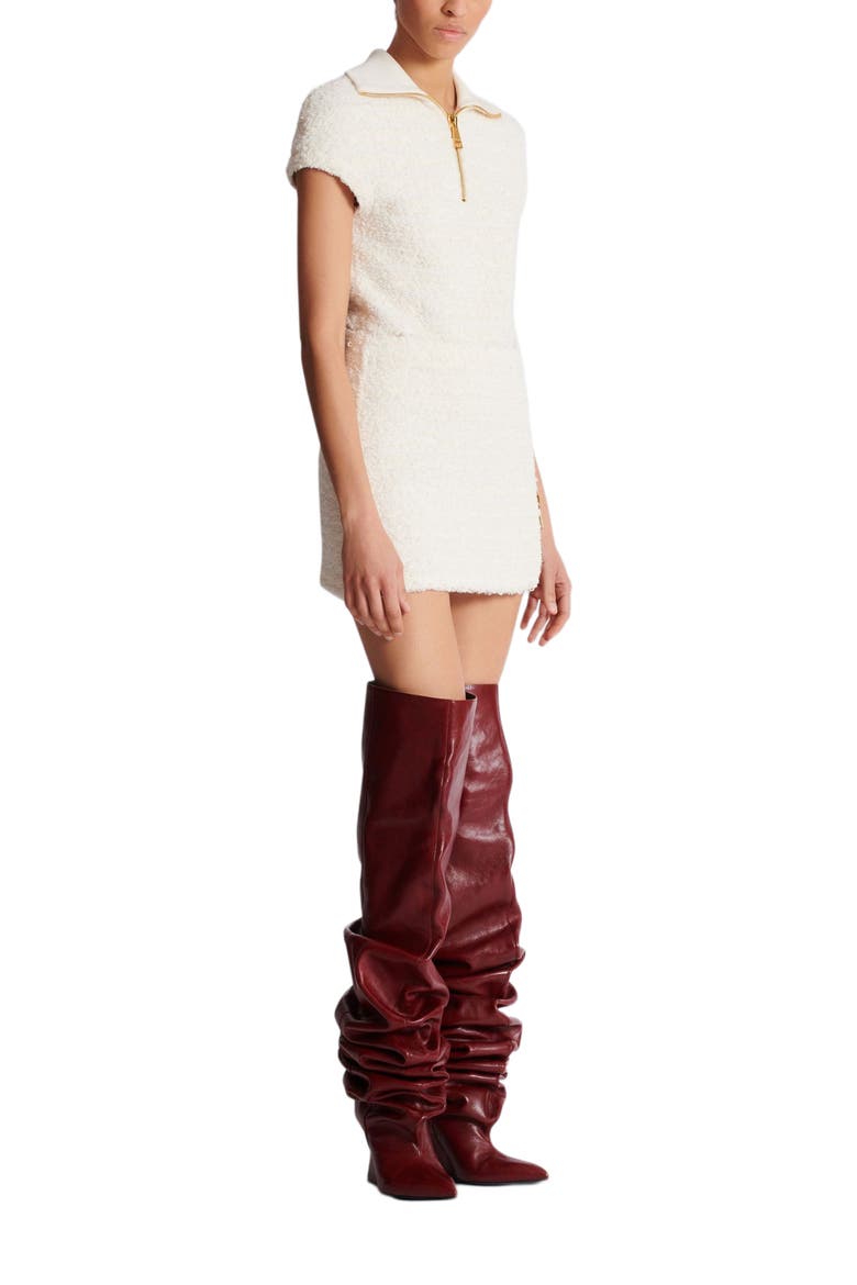 Short Zipped Tweed Skirt, Main, color, White
