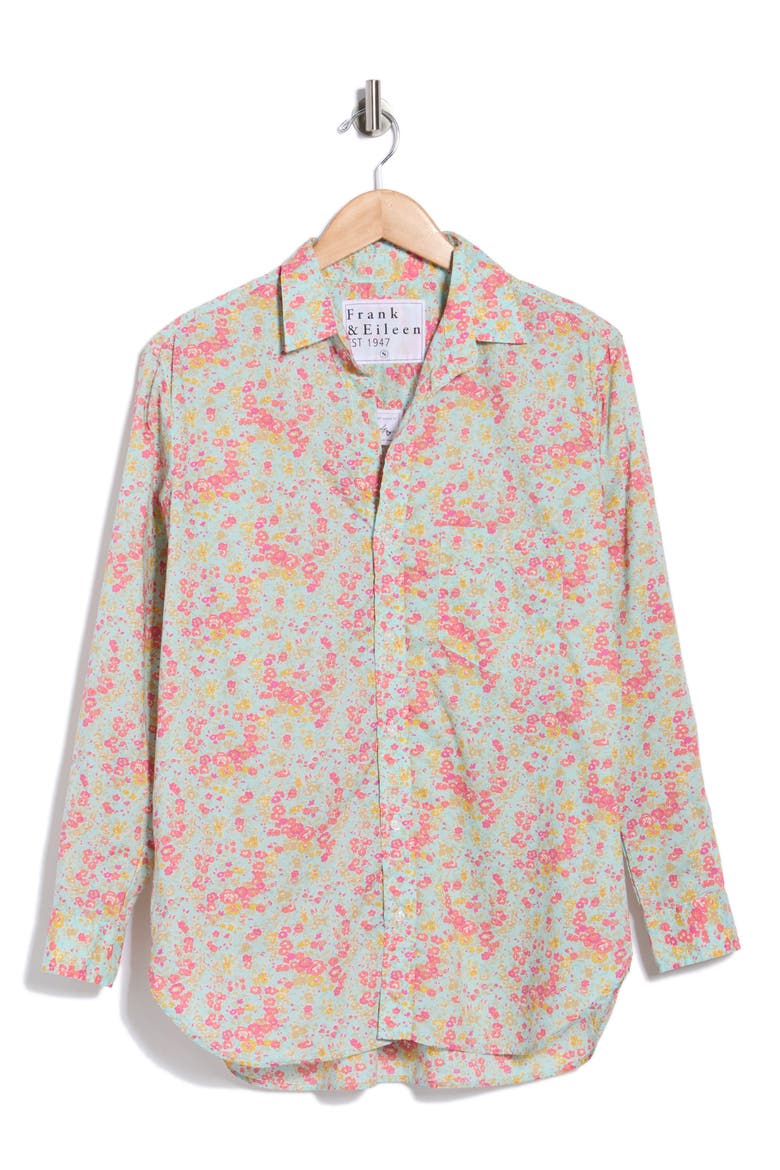 Relaxed Fit Button-Up Shirt, Alternate, color, PINK SEAFOAM FLORAL