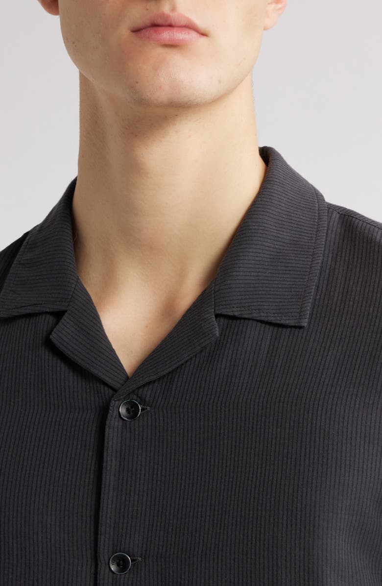 rag & bone Avery Cotton Gauze Camp Shirt, Alternate, color, Dark Grey Stripe