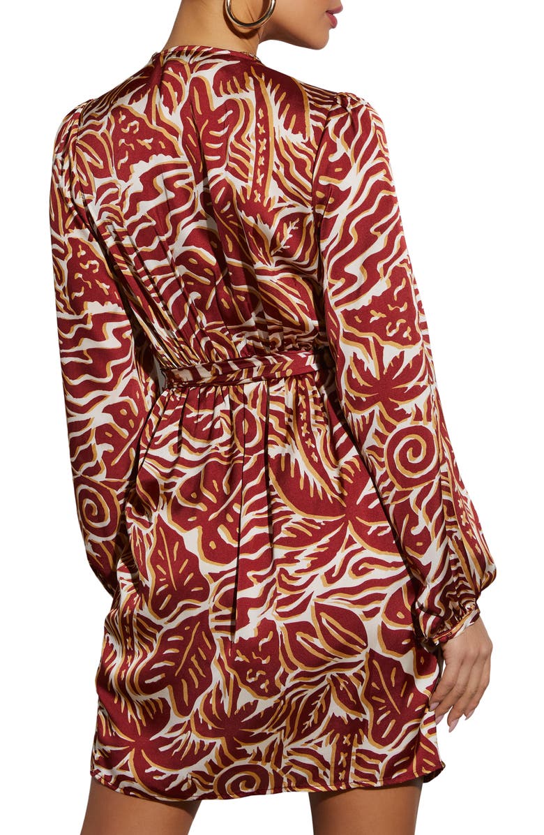 VICI Collection Erin Abstract Print Long Sleeve Minidress, Alternate, color, 