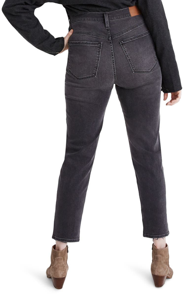 Madewell The Momjean Fray Ankle Jeans: Comfort Stretch Edition, Alternate, color, 