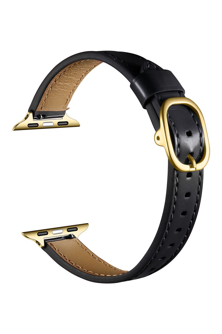Carmen Patent Leather Watchband, Alternate, color, BLACK