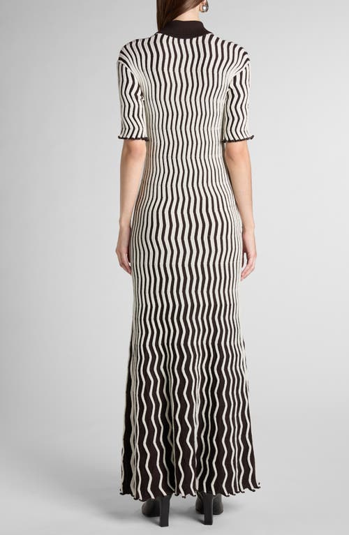 Shop Bottega Veneta Wavy Rib Sweater Dress In Fondant/string